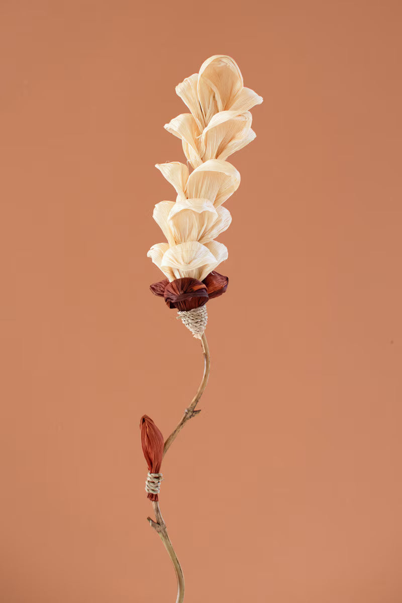 Snap Dragon Set of 12 Cornhusk Botanicals on a Bamboo Stem