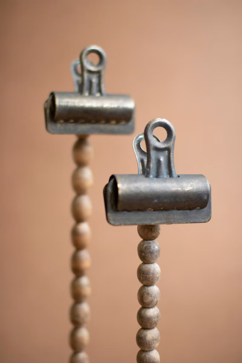 Set of 2 Clips with Beaded Stem