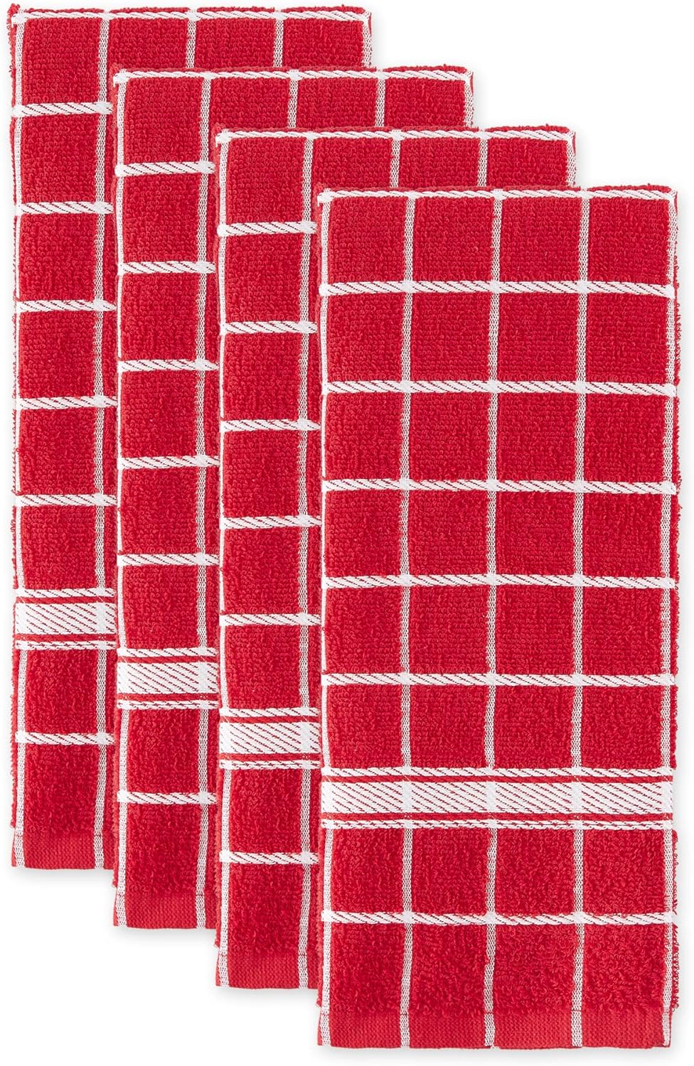 Red Check Windowpane Dishtowel