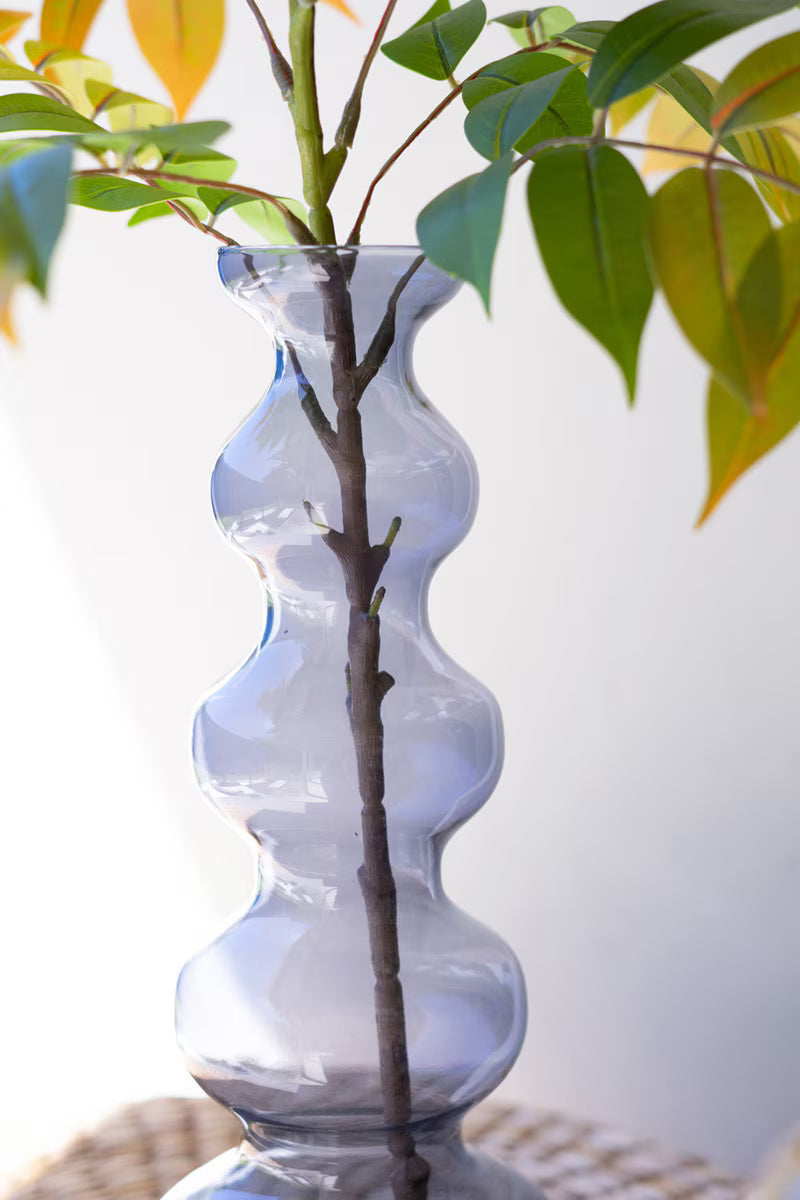 Blue Small Glass Bubble Vase