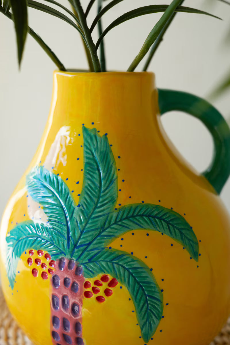 Funky Ceramic Palm Tree Vase