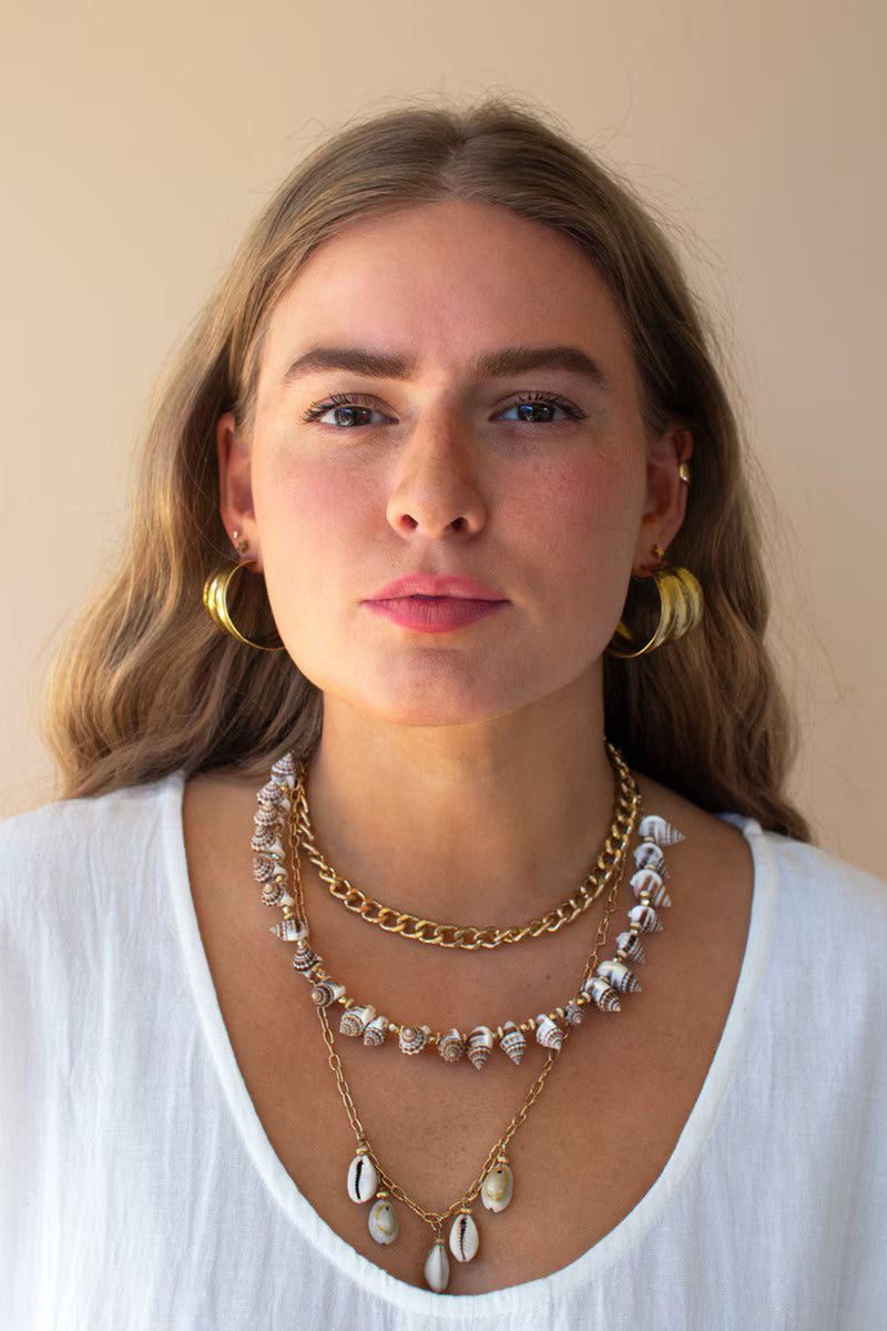Half-Hoop Ridged Gold-Tone Earrings
