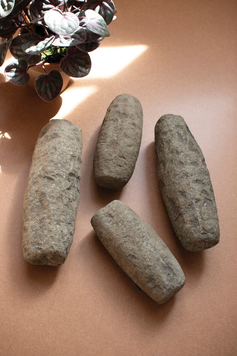 Set of 4 Hand-Carved Stone Pestles