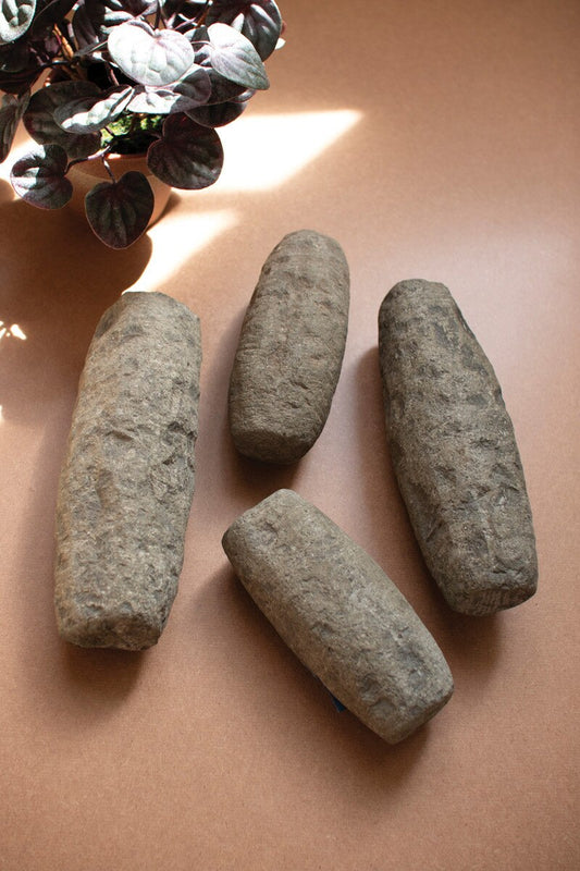 Set of 4 Hand-Carved Stone Pestles
