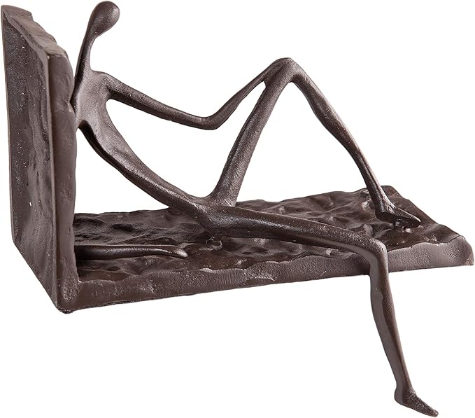 Decorative Cast Iron Single Bookend - Man On Ledge