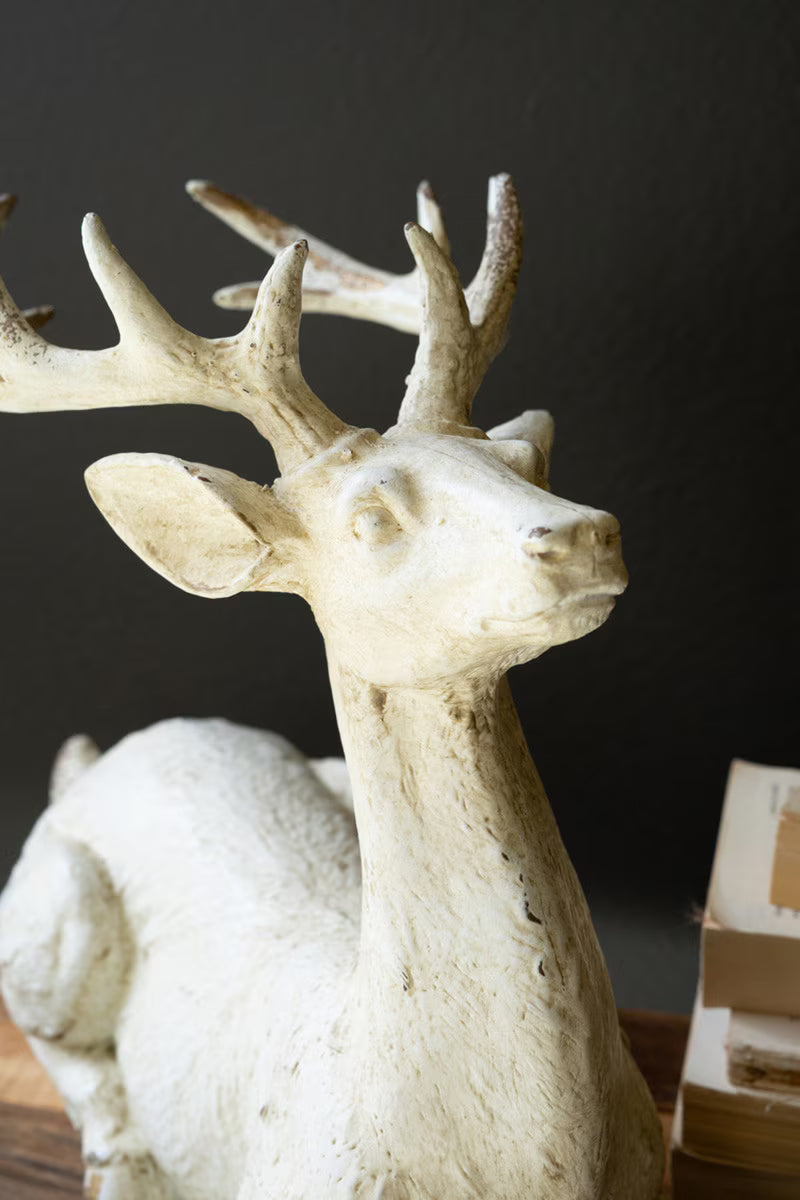 Resting Faux Concrete Deer