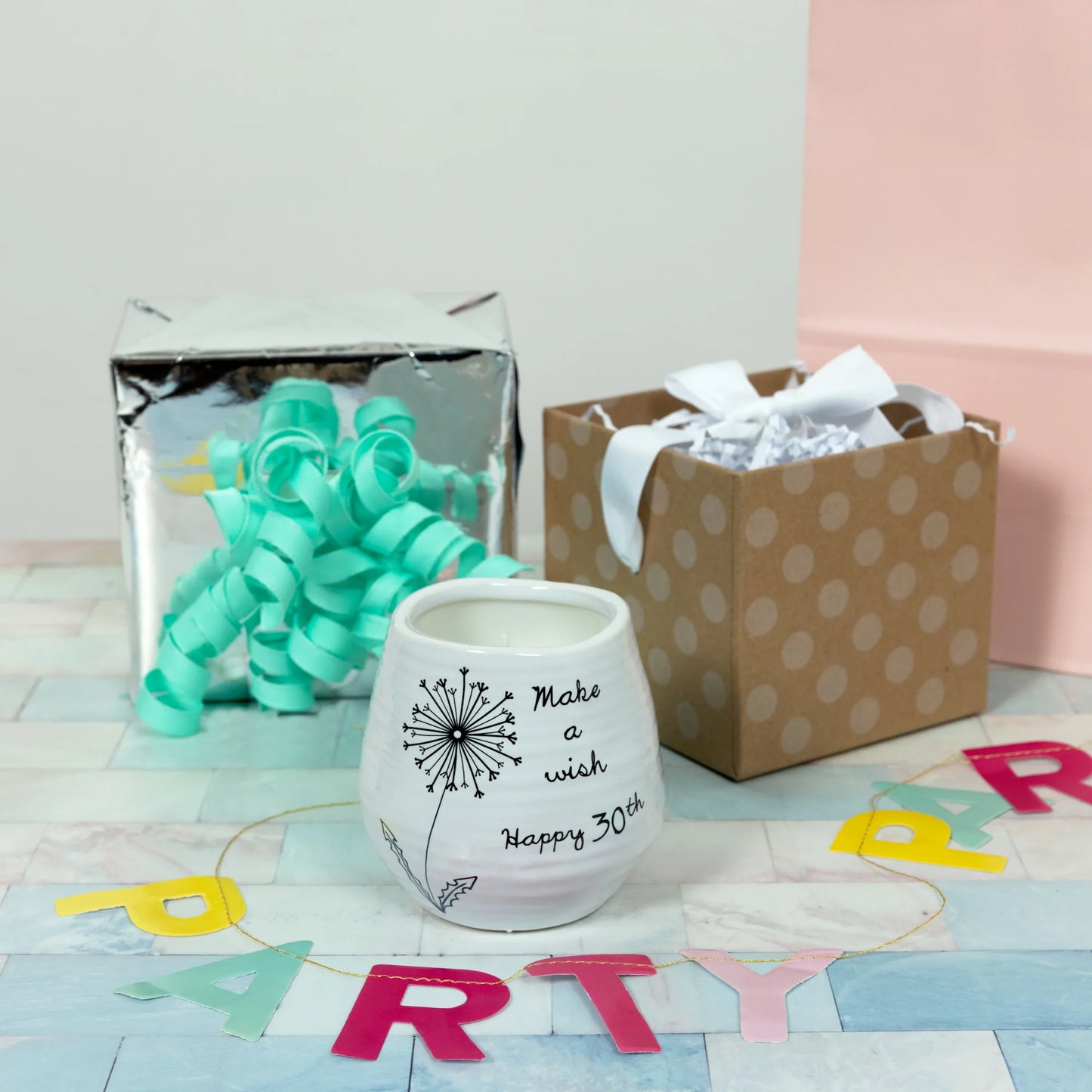 Happy 30th 8 oz - 100% Soy Wax Candle Scent: Serenity