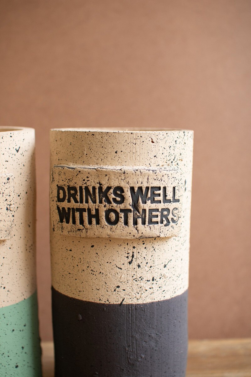 Set of 3 Dipped Terracotta Wine Coolers