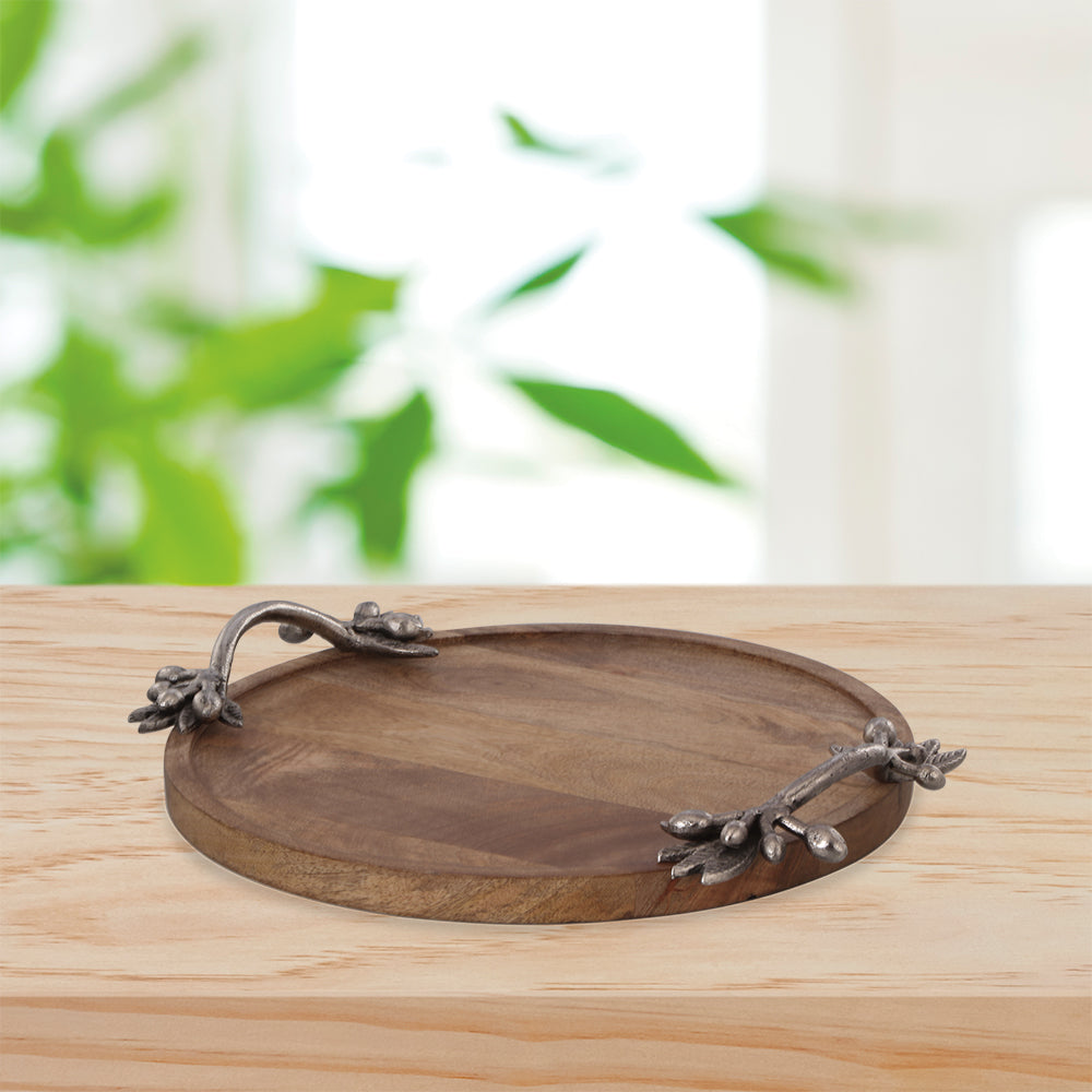 Leaf and Berry Handle Tray (ma