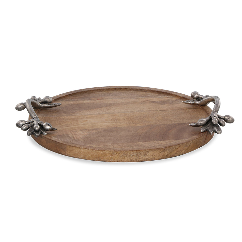 Leaf and Berry Handle Tray (ma