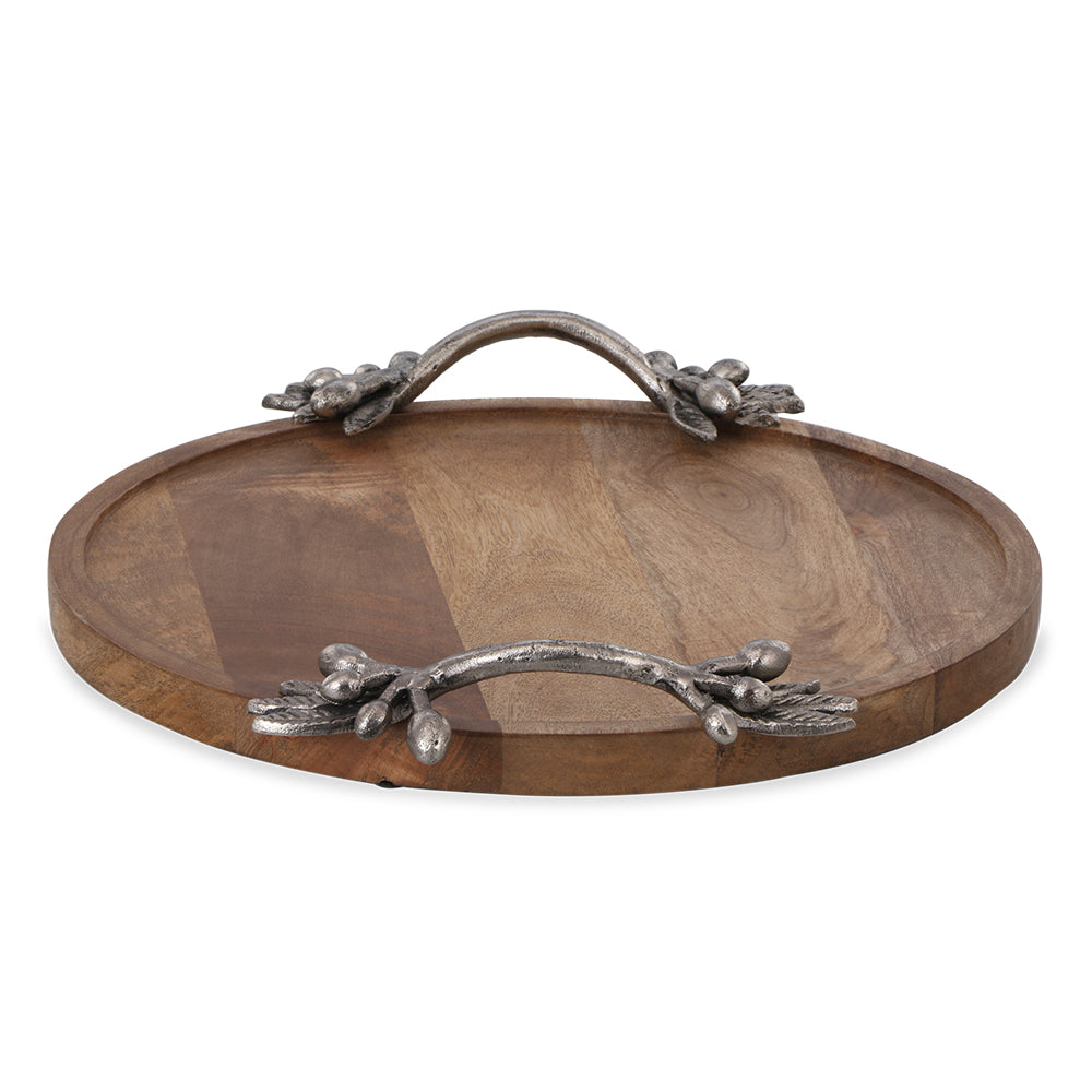 Leaf and Berry Handle Tray (ma