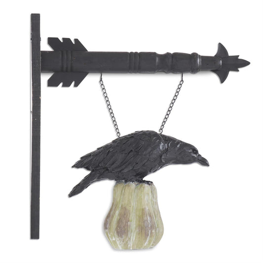 9.75 Inch Resin Crow On White Pumpkin Arrow Replacement