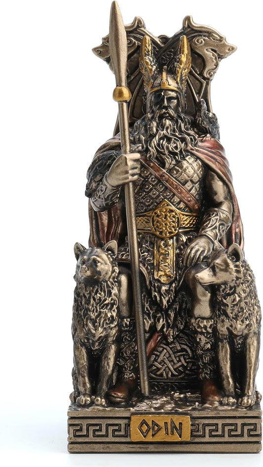 Norse God All Father Odin Sitting On Throne Miniature