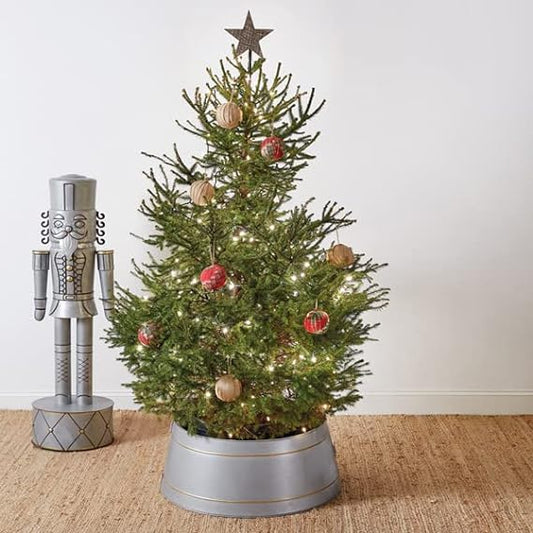 Gold And Galvanized Metal Tree Collar