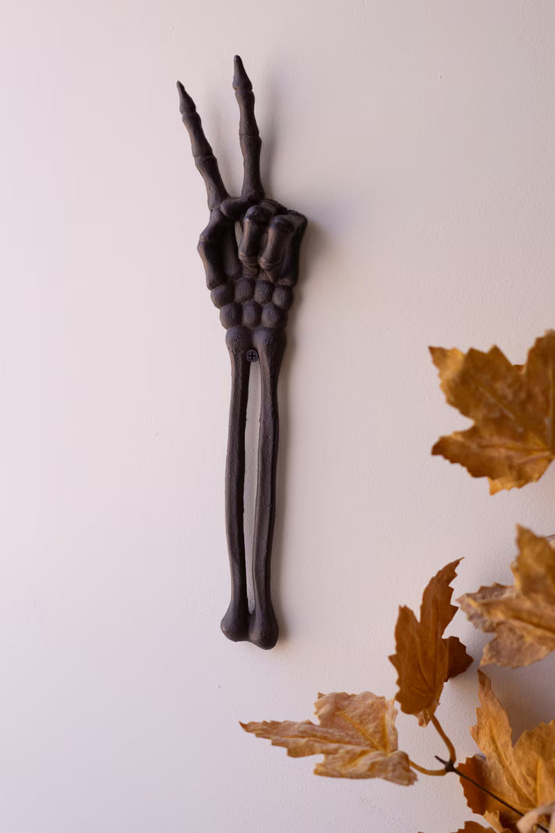 Cast Iron Skeleton Peace Sign