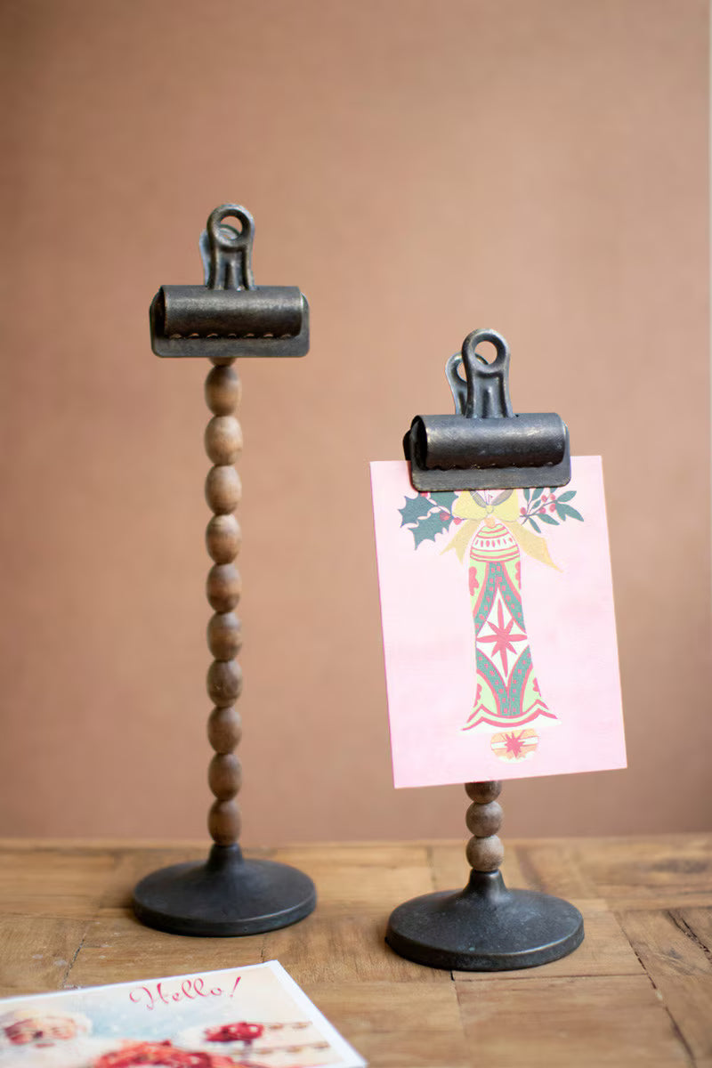 Set of 2 Clips with Beaded Stem