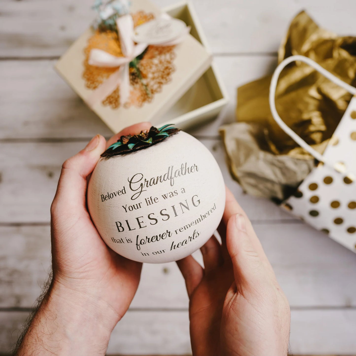 Grandfather 4" Round Tealight Candle Holder