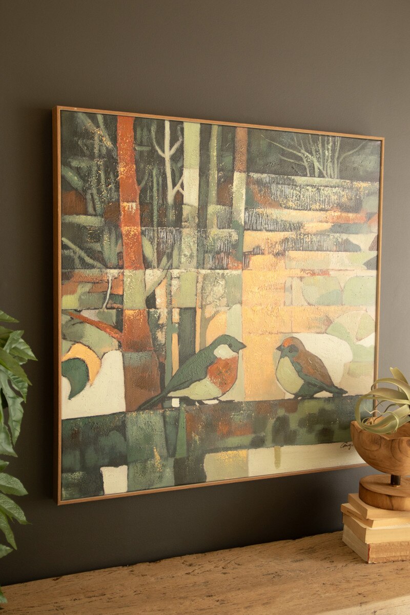 Framed Two Birds Painting