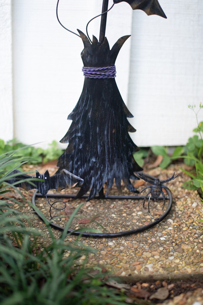 Painted Metal Halloween Witch Hat Candy Holder