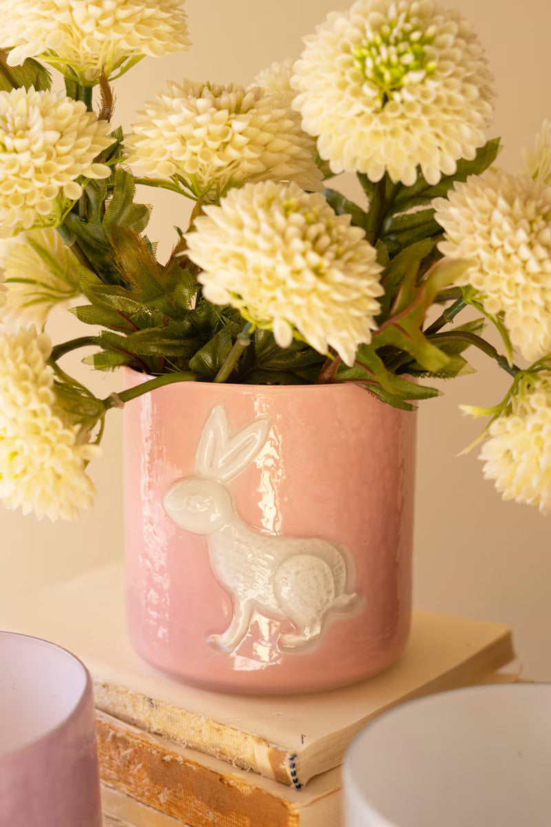 Set of 3 Colored Glass Bunny Vases