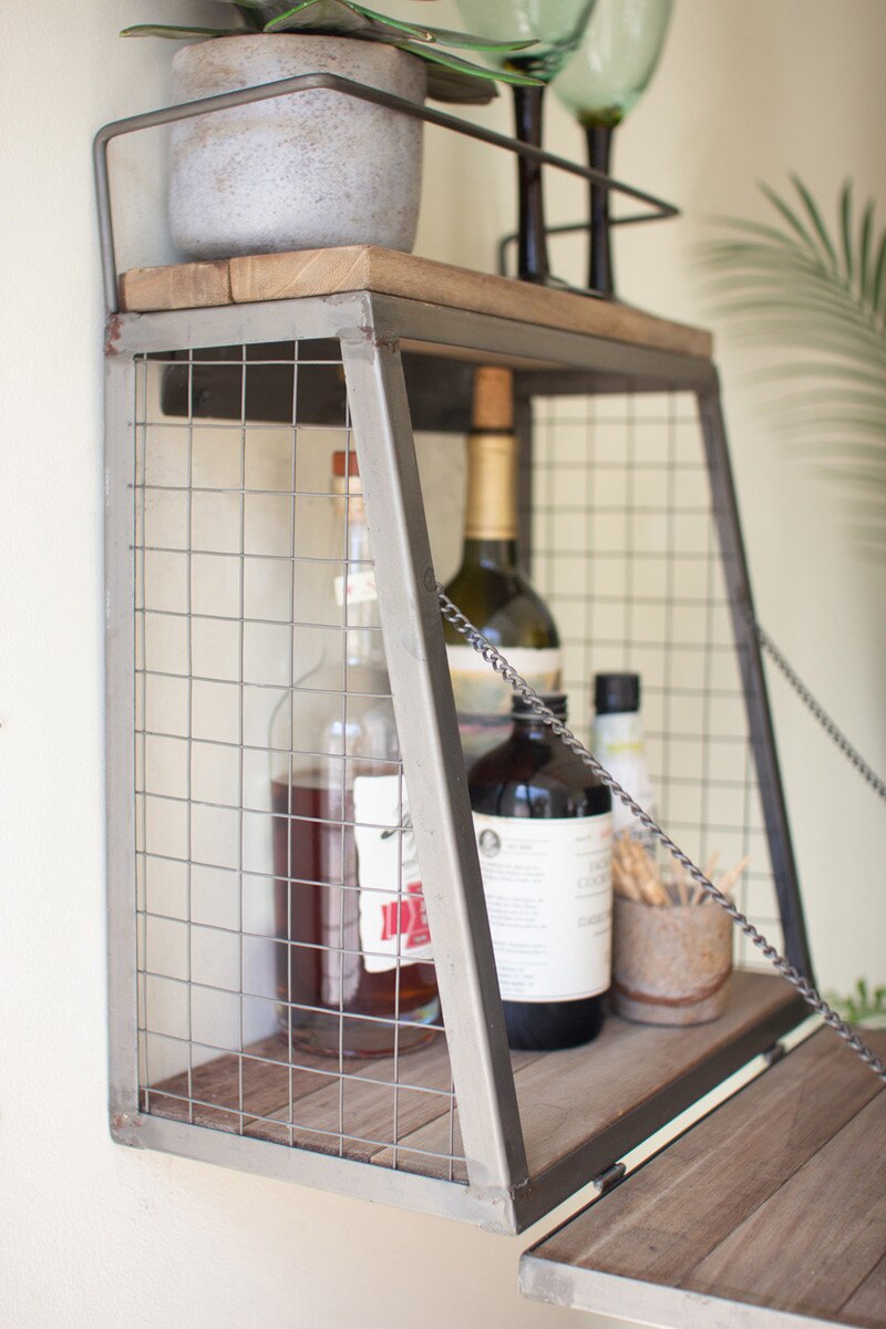 Wall Bar with Fold Down Shelf