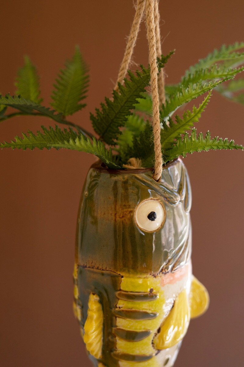 Hanging Ceramic Largemouth Bass Vase