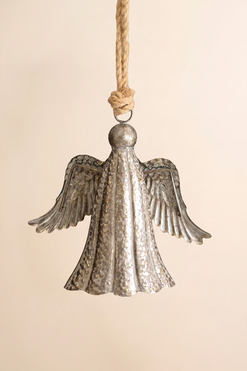 Rustic Metal Angel Bell Door Hanger
