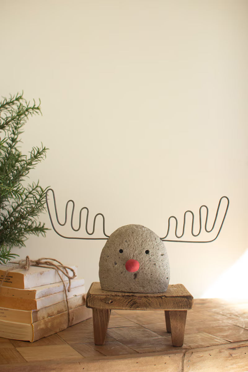 River Rock and Wire Reindeer