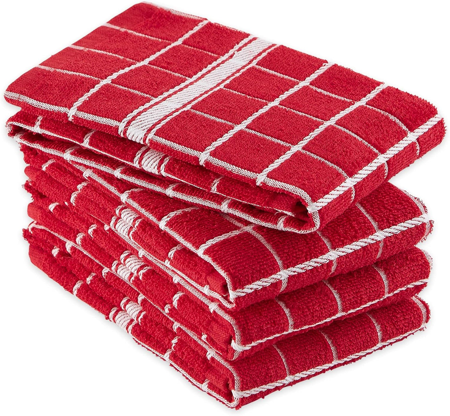 Red Check Windowpane Dishtowel