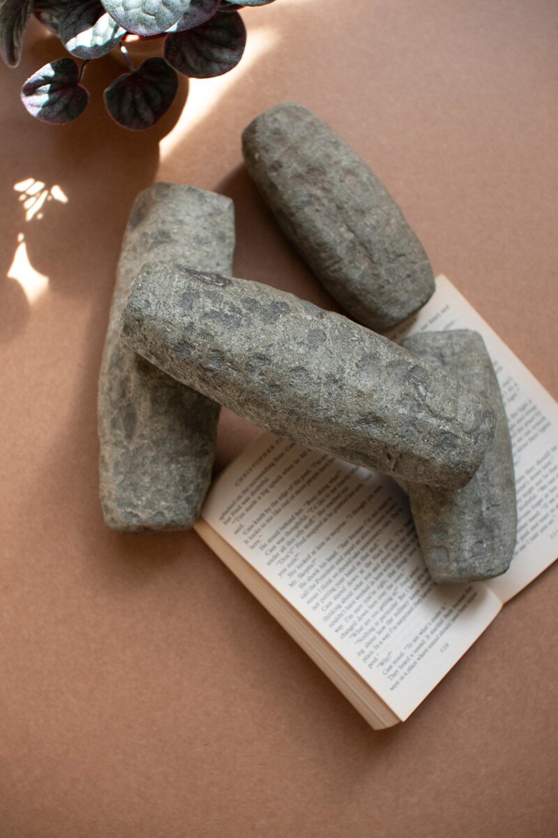 Set of 4 Hand-Carved Stone Pestles
