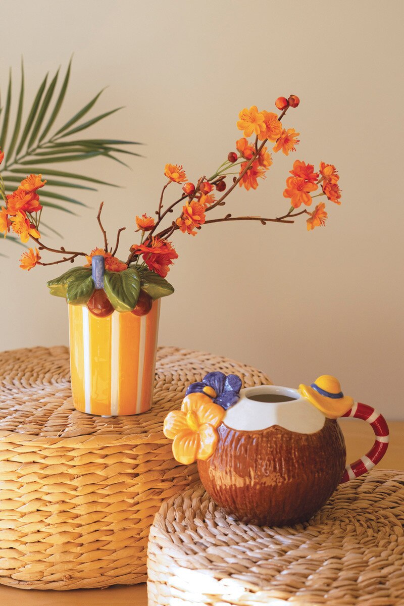 Set of 2 Ceramic Cocktail-Inspired Vases