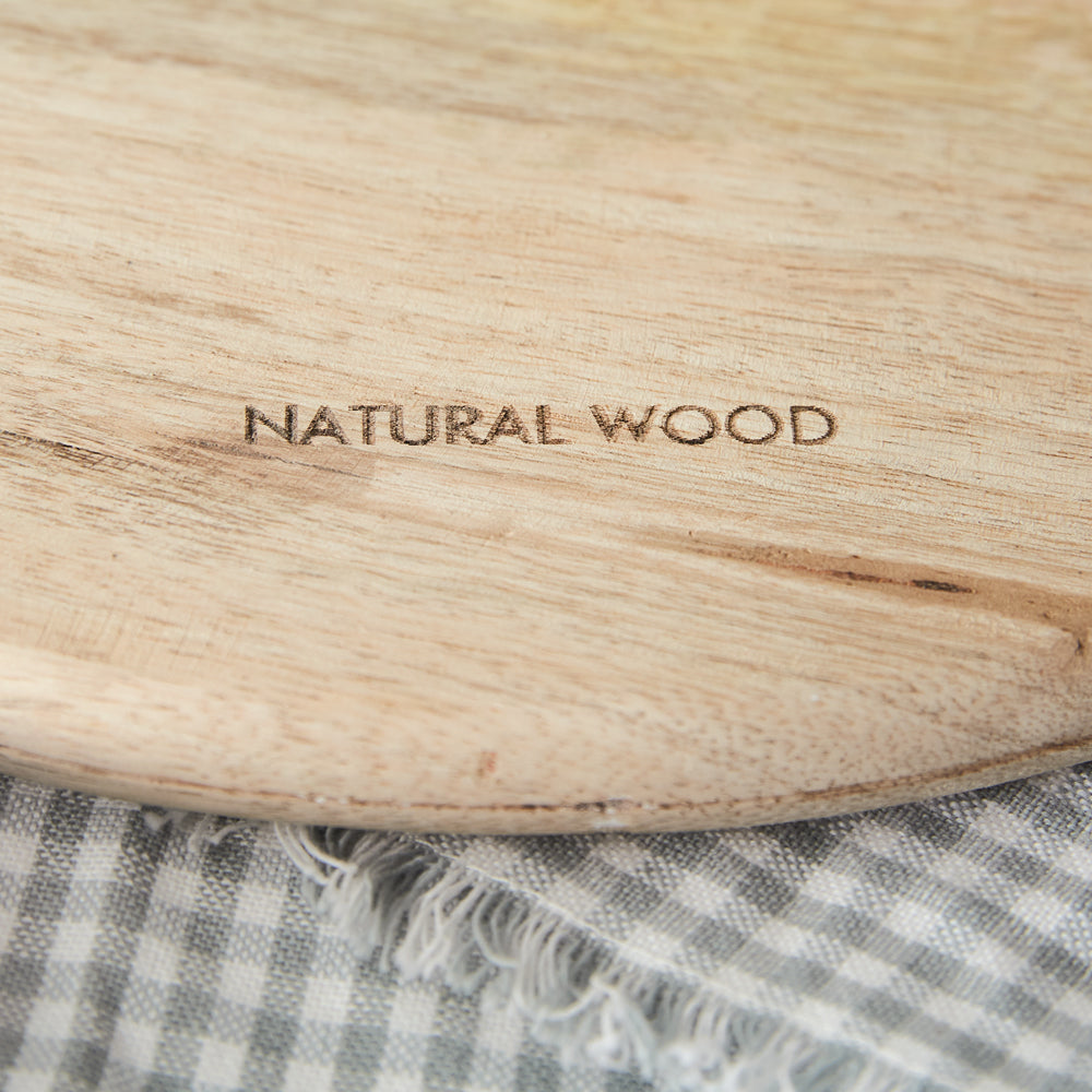 Small Round Cutting Board with Leather Strap