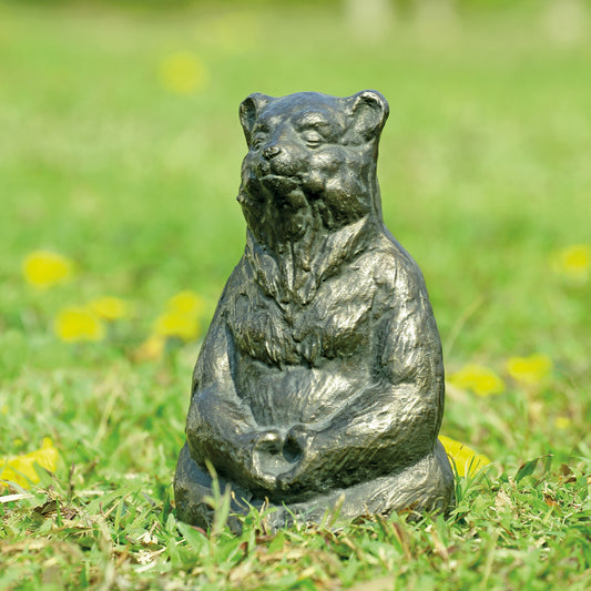 Meditating Yoga Bear Garden Sculpture