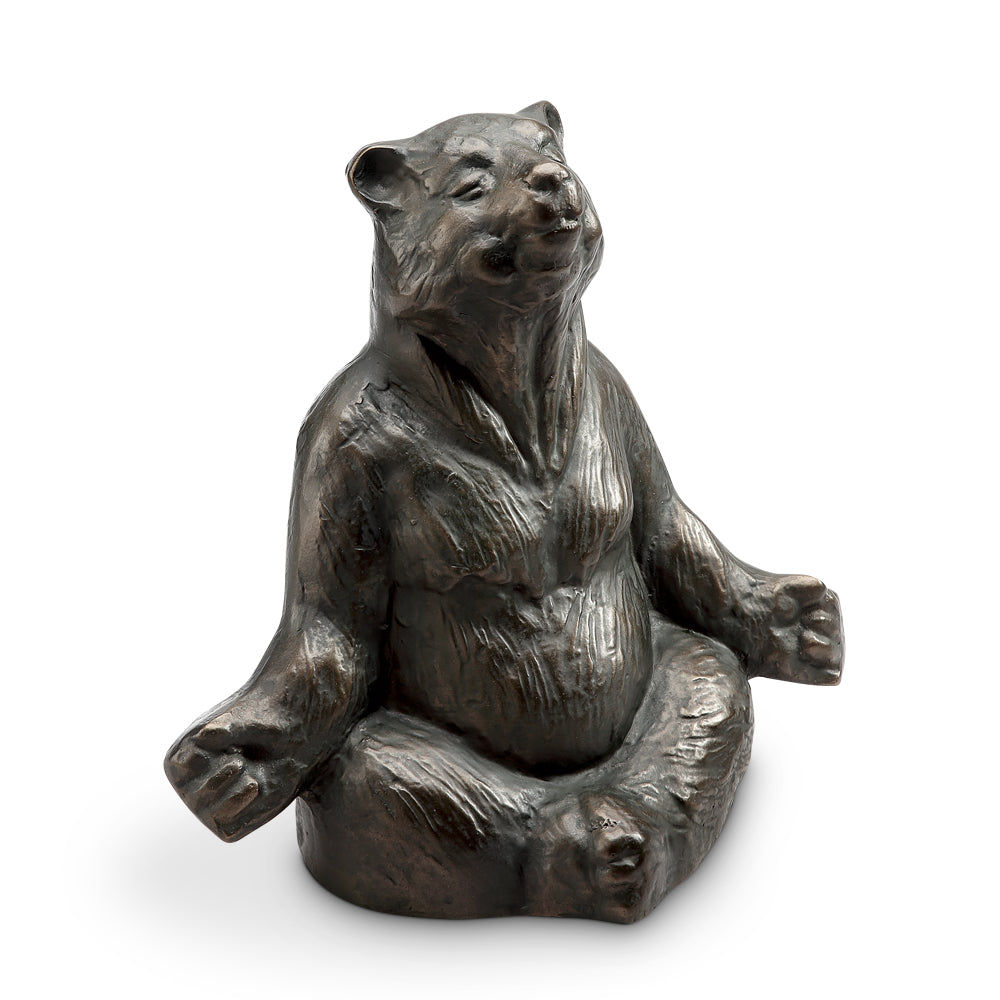 Contented Yoga Bear Garden Sculpture