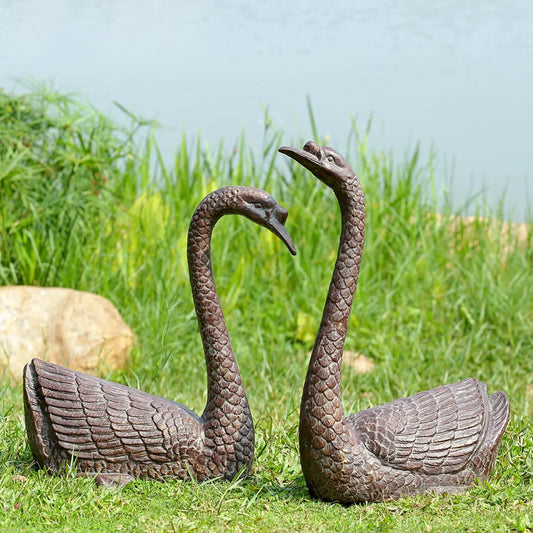 Serene Swans Garden Sculpture