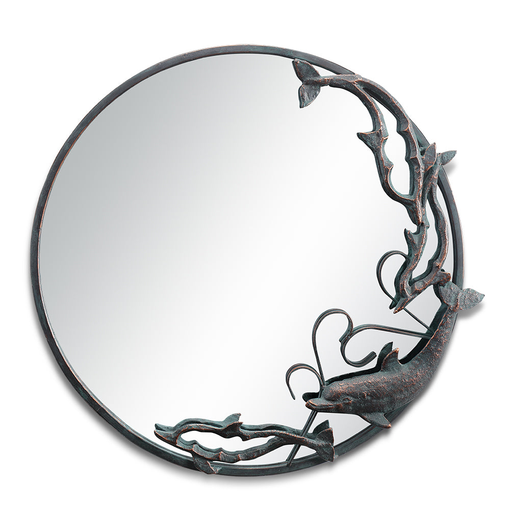 Dolphin Trio Round Wall Mirror