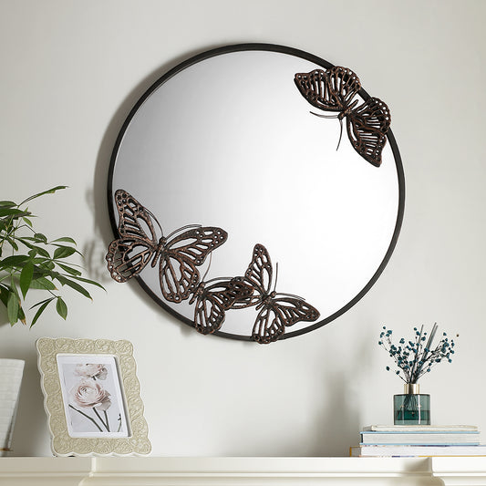 Butterfly Round Wall Mirror
