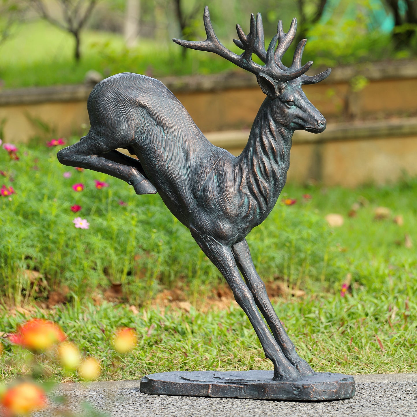 Landing Stag Garden Sculpture