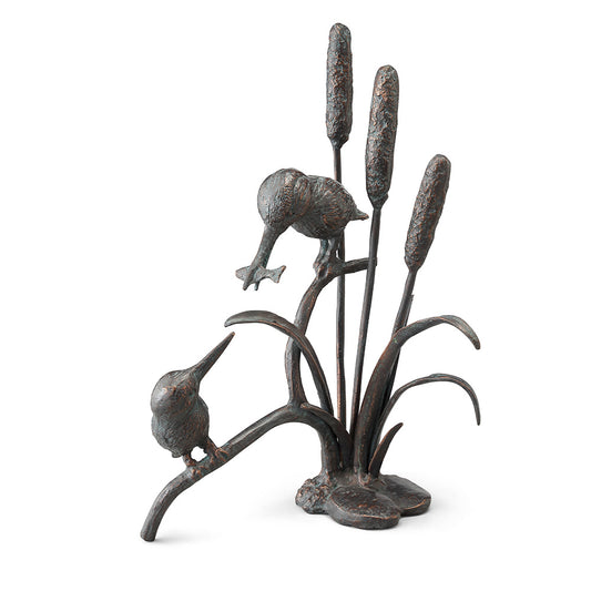 Feeding Kingfisher Couple Sculpture