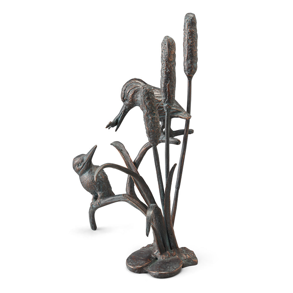 Feeding Kingfisher Couple Sculpture
