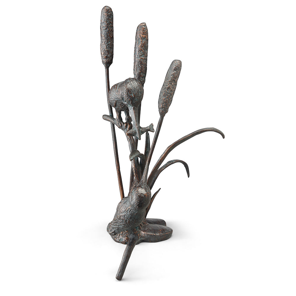 Feeding Kingfisher Couple Sculpture
