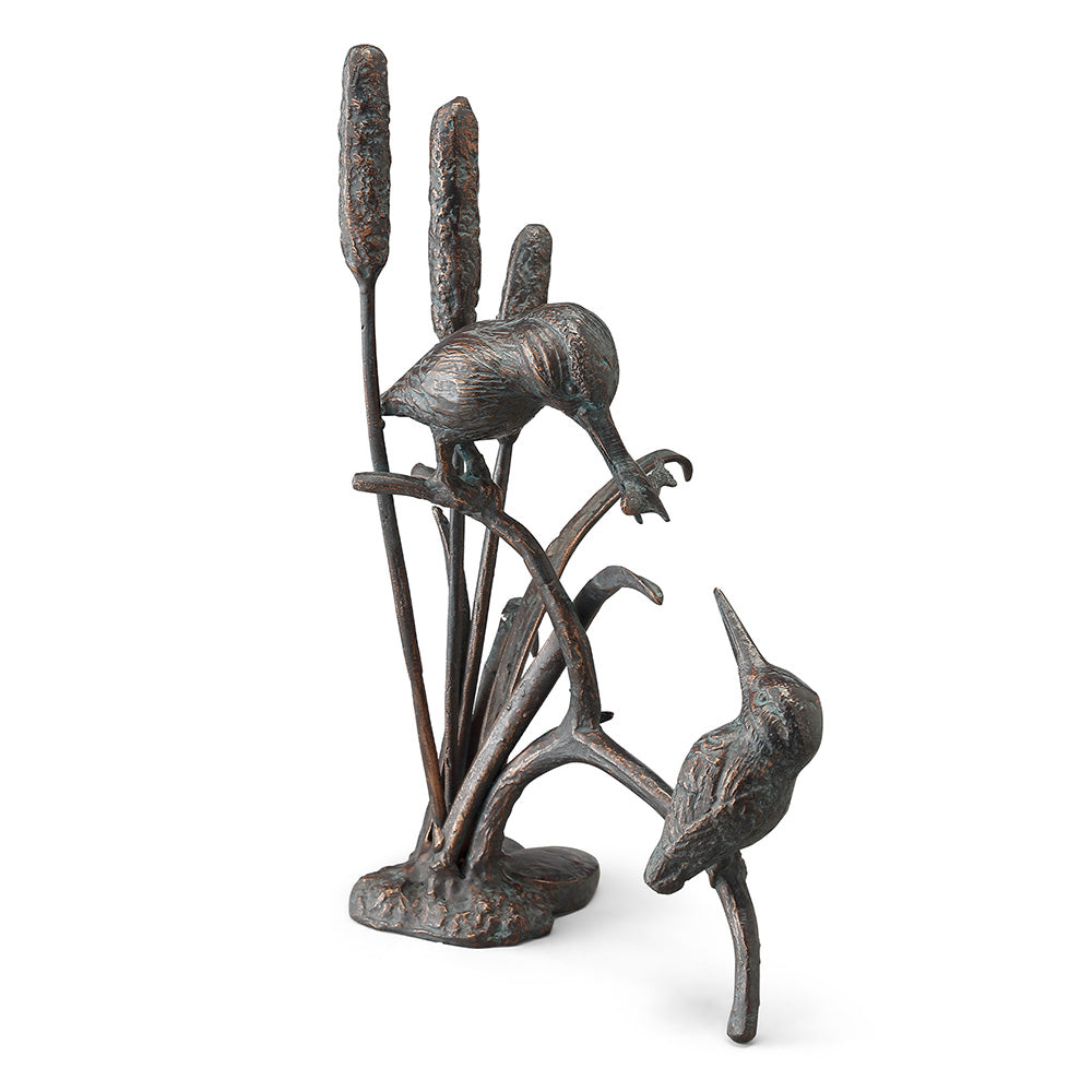 Feeding Kingfisher Couple Sculpture