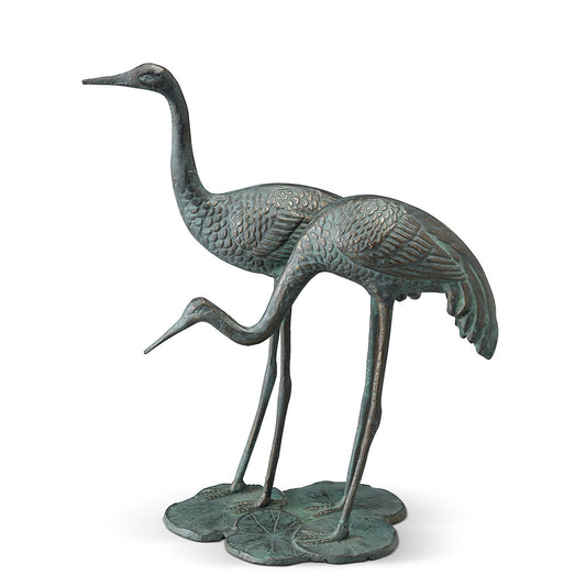 Coastside Crane Pair Garden Sculpture
