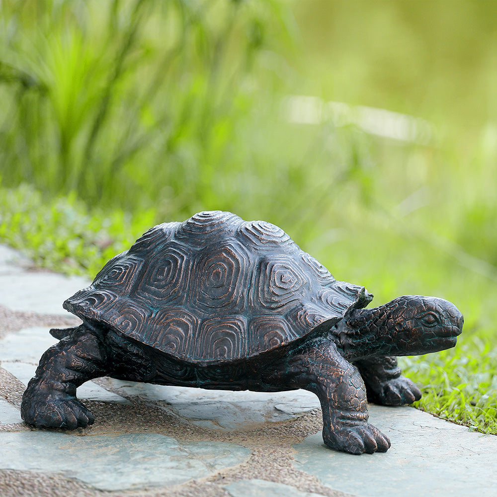 Cautious Turtle Garden Sculpture