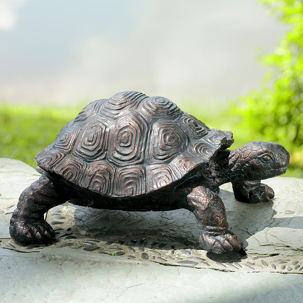 Cautious Turtle Garden Sculpture