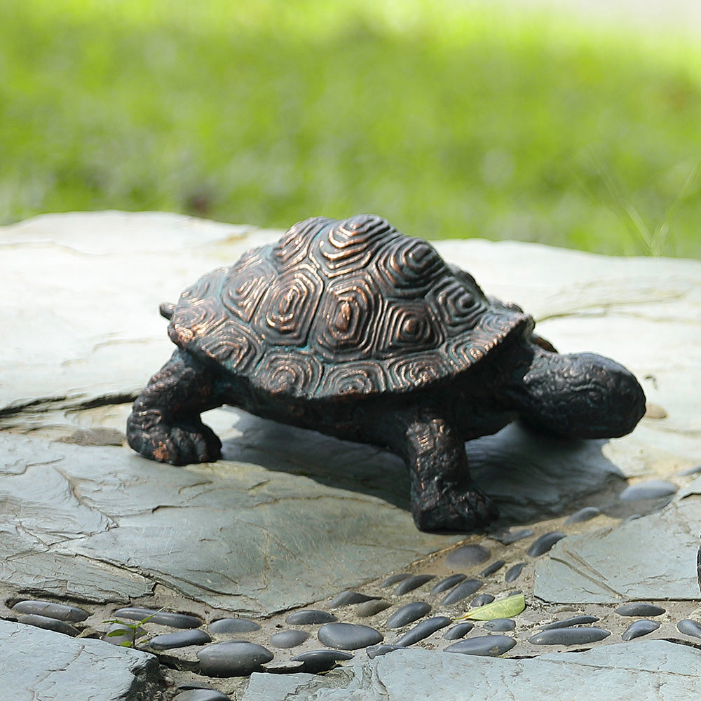 Curious Young Turtle Garden Sculpture
