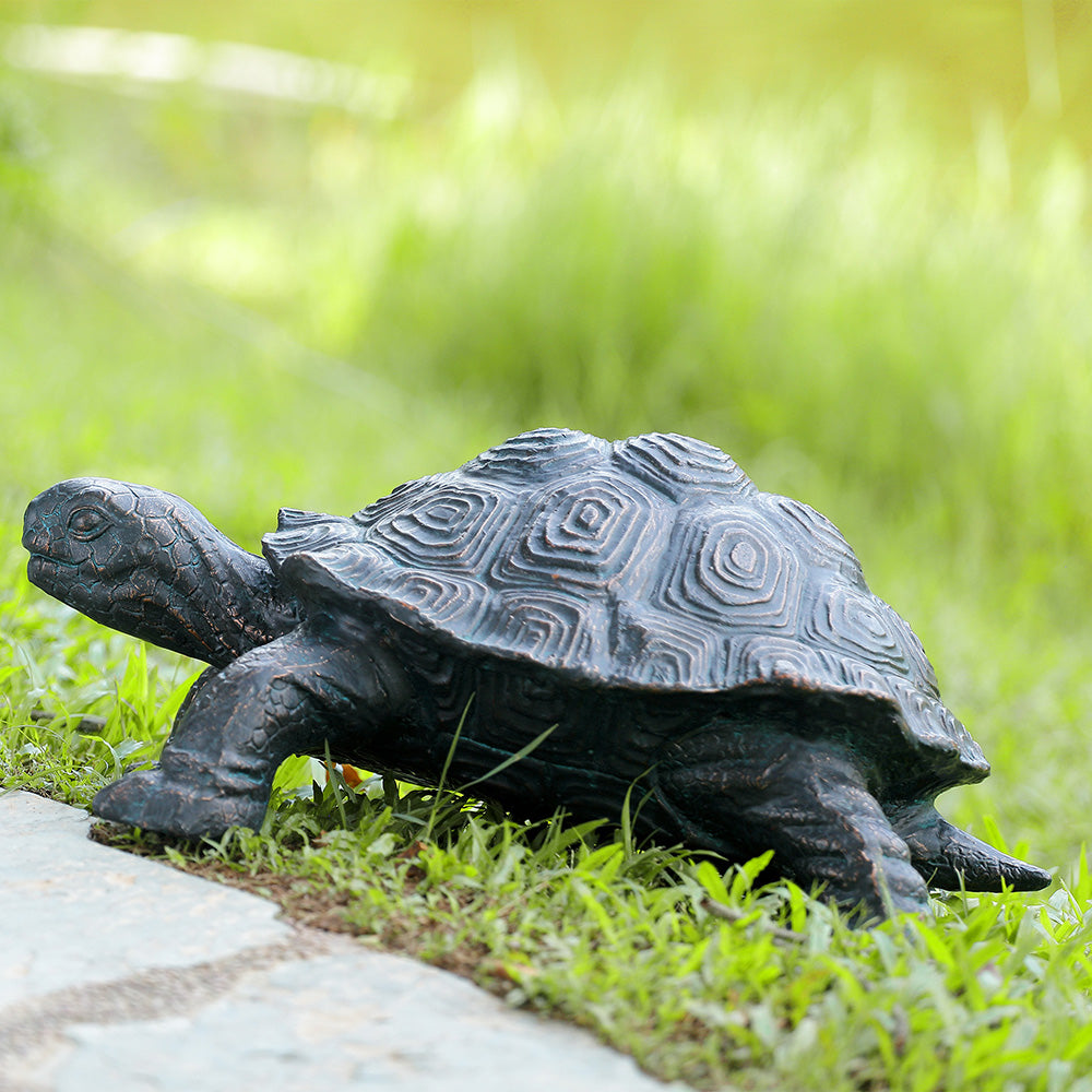 Curious Young Turtle Garden Sculpture