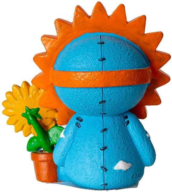 Skeleton in Sunflower Costume with Smiling Potted Sunflower