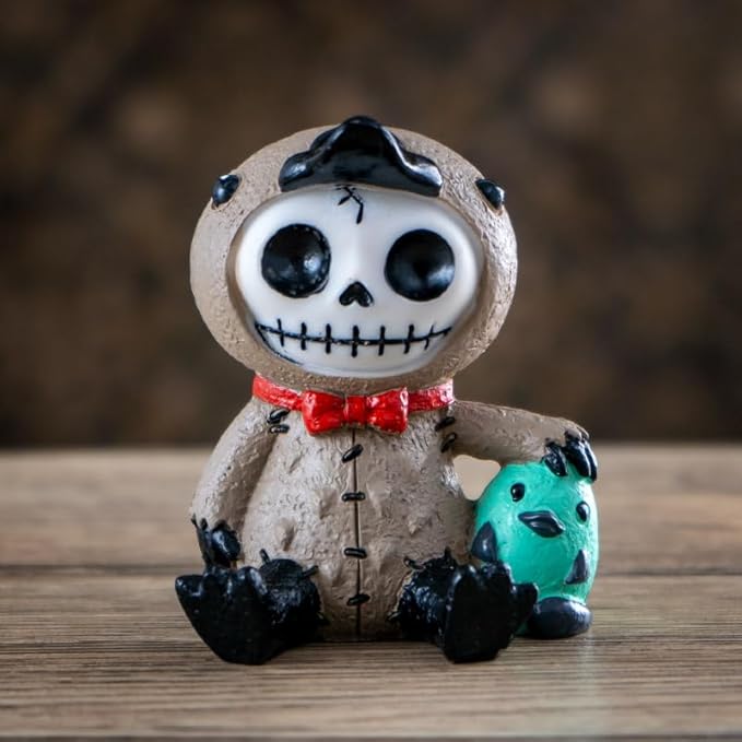 Signature Skeleton in Platypus Costume with Little Green Bird Friend