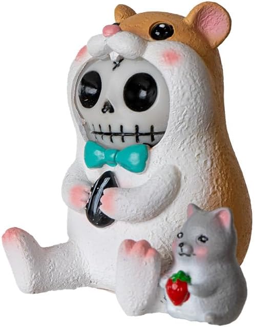Signature Skeleton in Adorable Hamster Costume with Tiny Mouse Friend